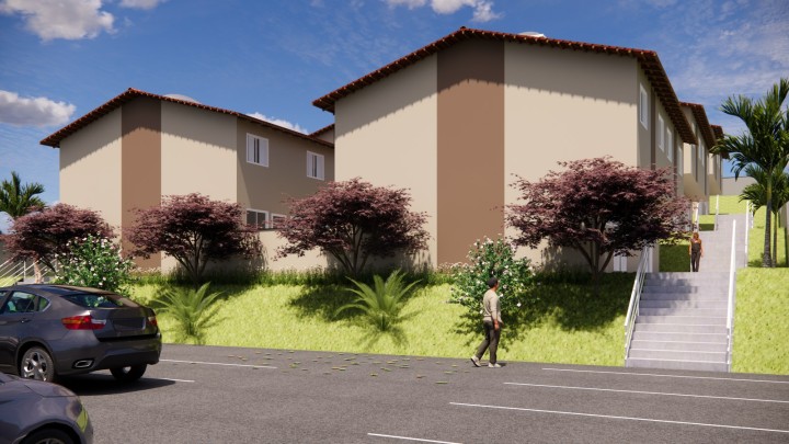 Perspectiva ilustrativa dos sobrados do Serra de Bragan�a II
